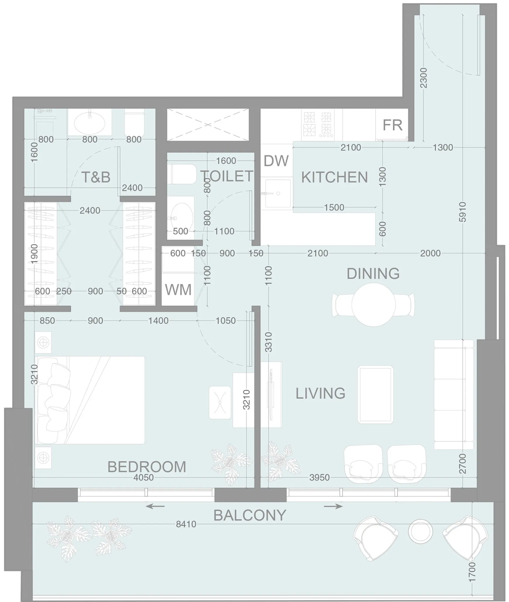 1 bedroom layout
