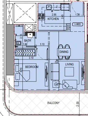 1 bedroom layout