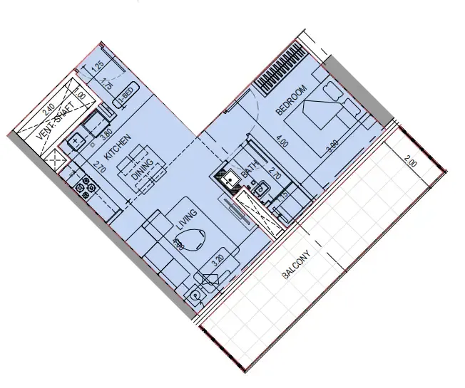 1 bedroom layout