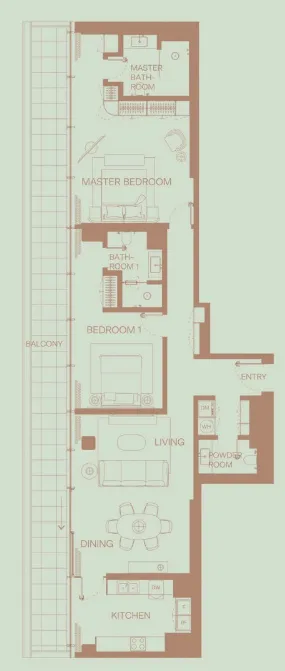 2 bedroom layout