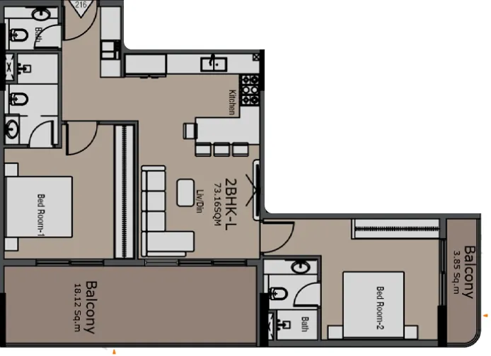 2 bedroom layout