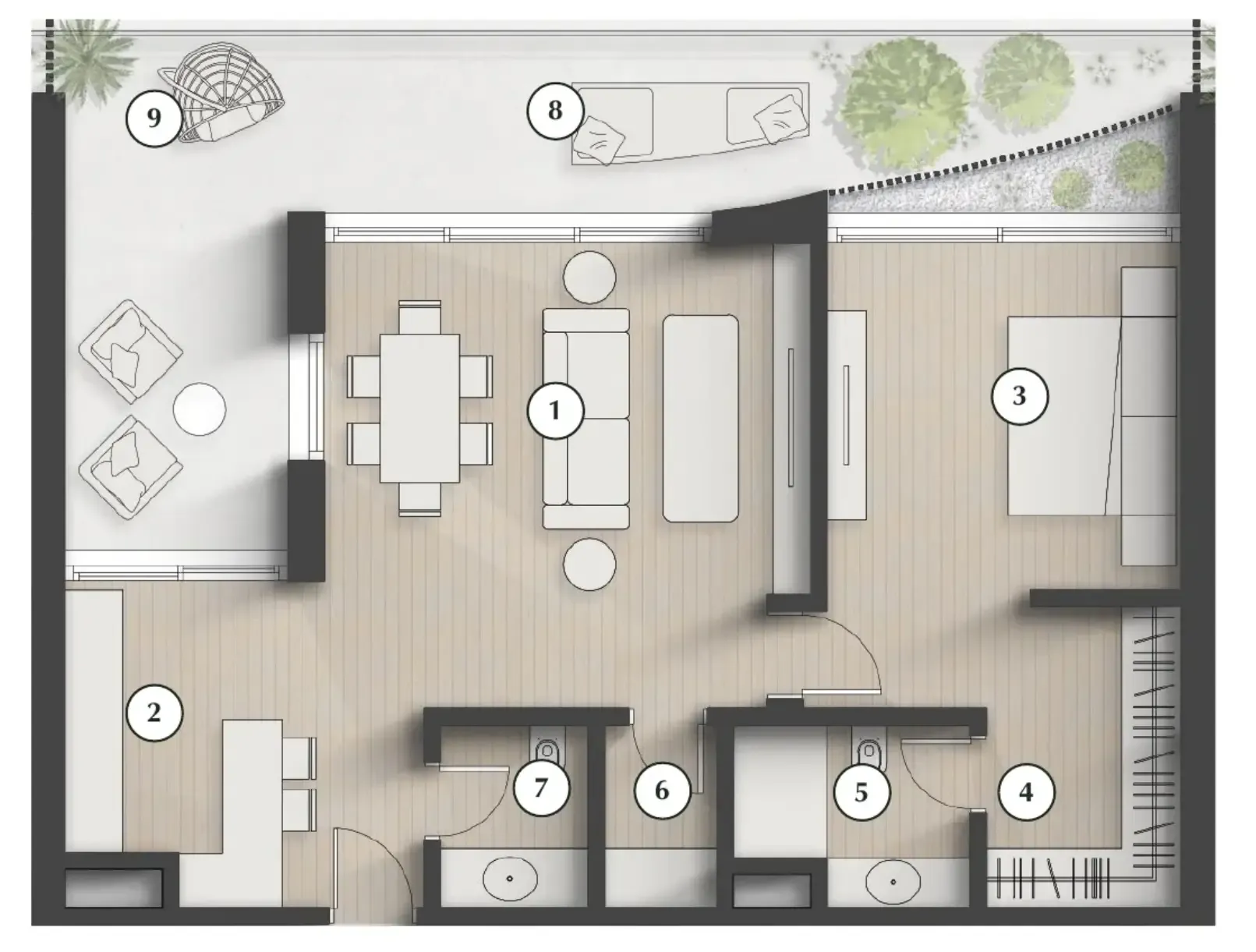 1 bedroom layout