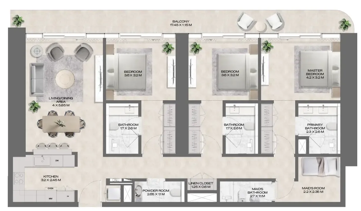 3 bedroom layout