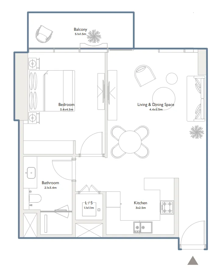 1 bedroom layout