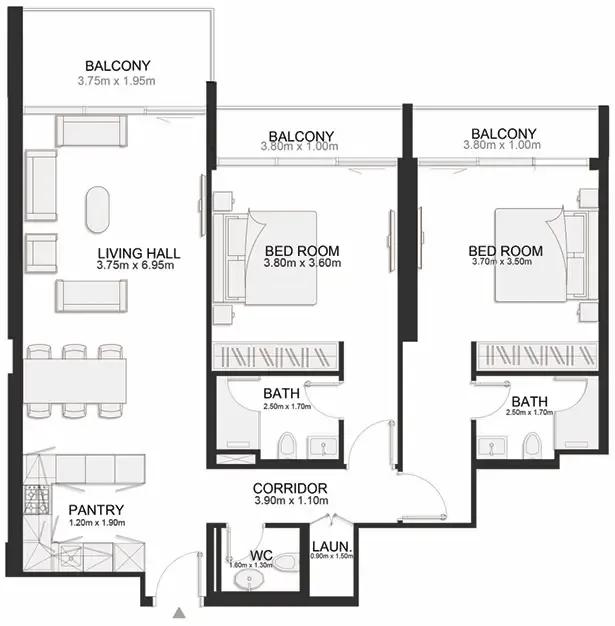 2 bedroom layout