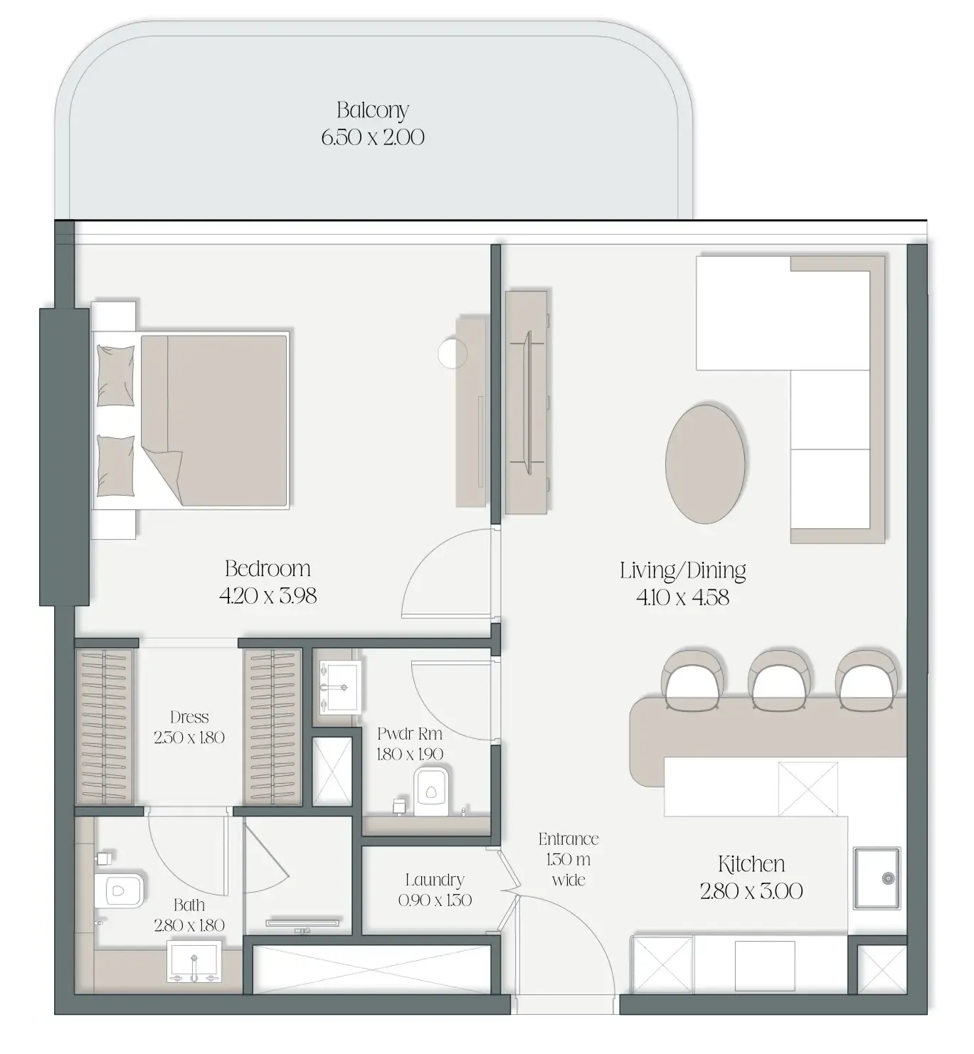 1 bedroom layout