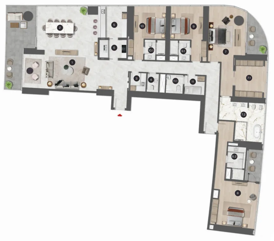 4 bedroom layout