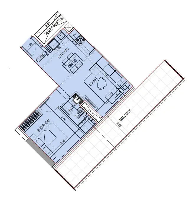 1 bedroom layout