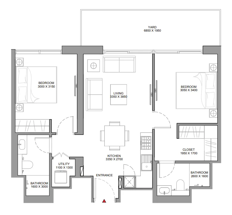 2 bedroom layout