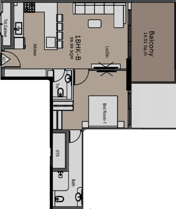 1 bedroom layout