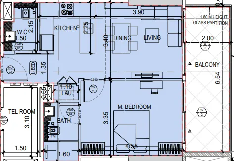 1 bedroom layout