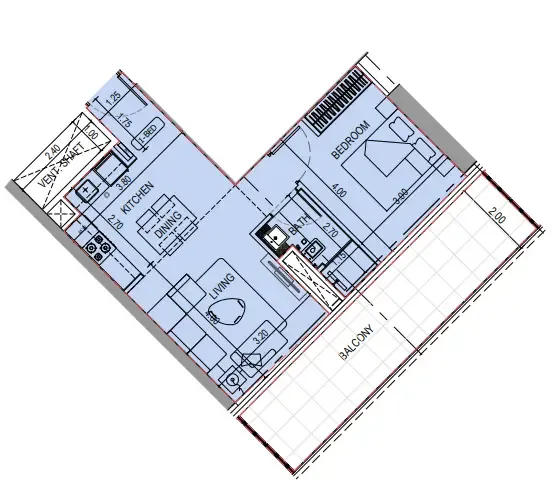 1 bedroom layout