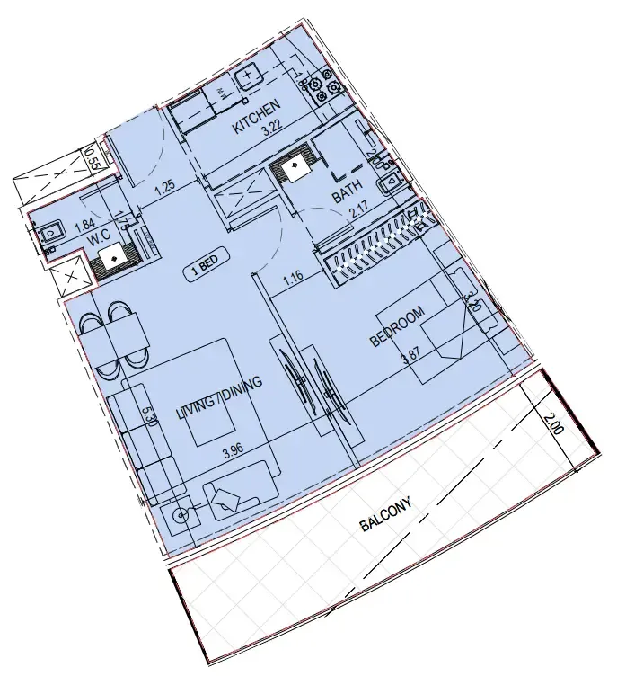 1 bedroom layout