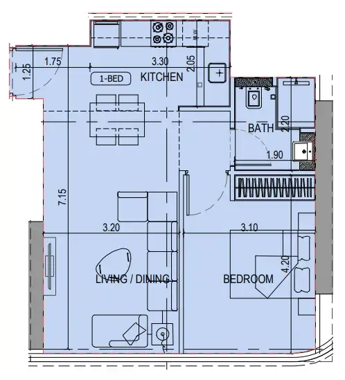 1 bedroom layout