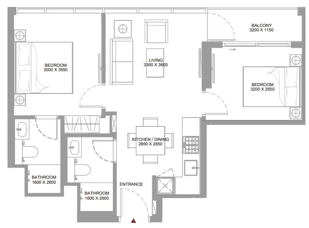 2 bedroom layout