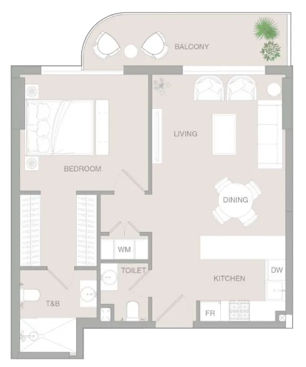 1 bedroom layout