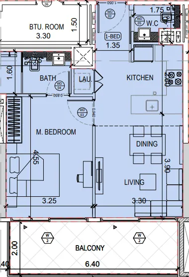 1 bedroom layout