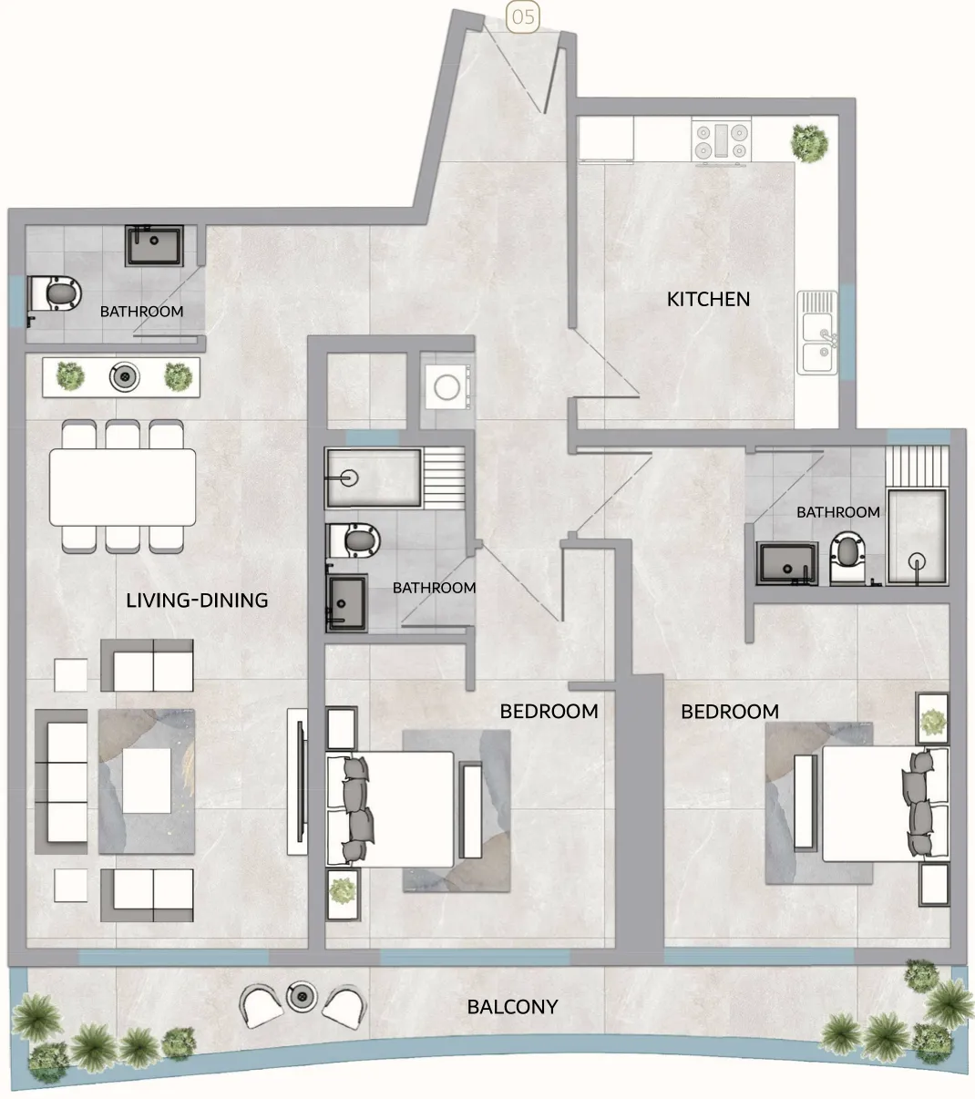 2 bedroom layout