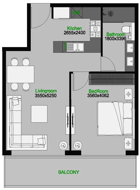 1 bedroom layout