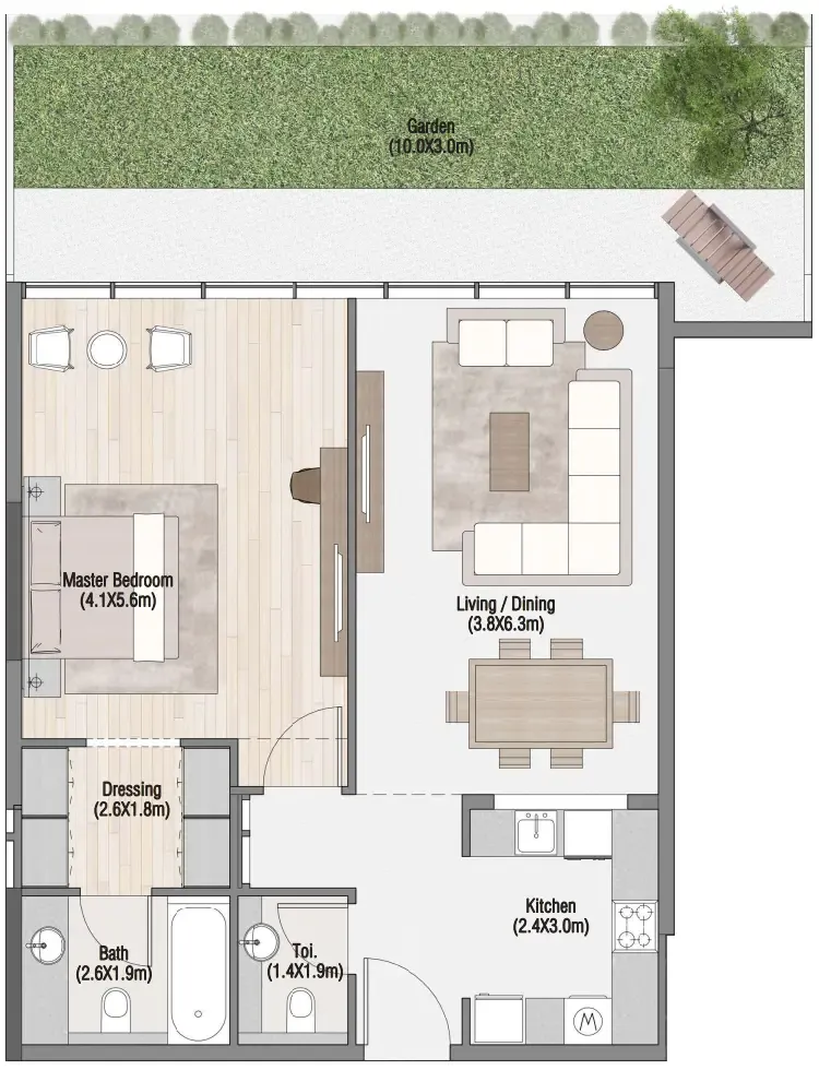 1 bedroom layout