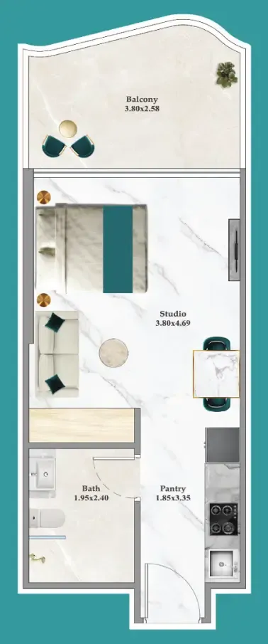 0 bedroom layout
