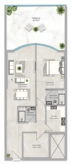 1 bedroom layout