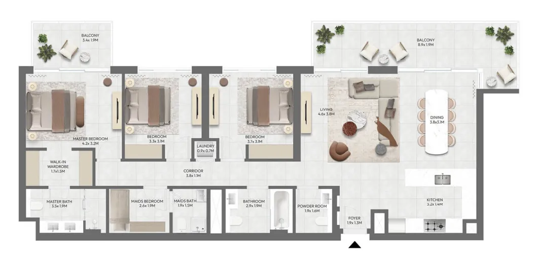 3 bedroom layout