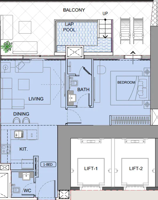 1 bedroom layout