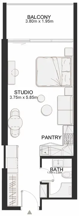 0 bedroom layout