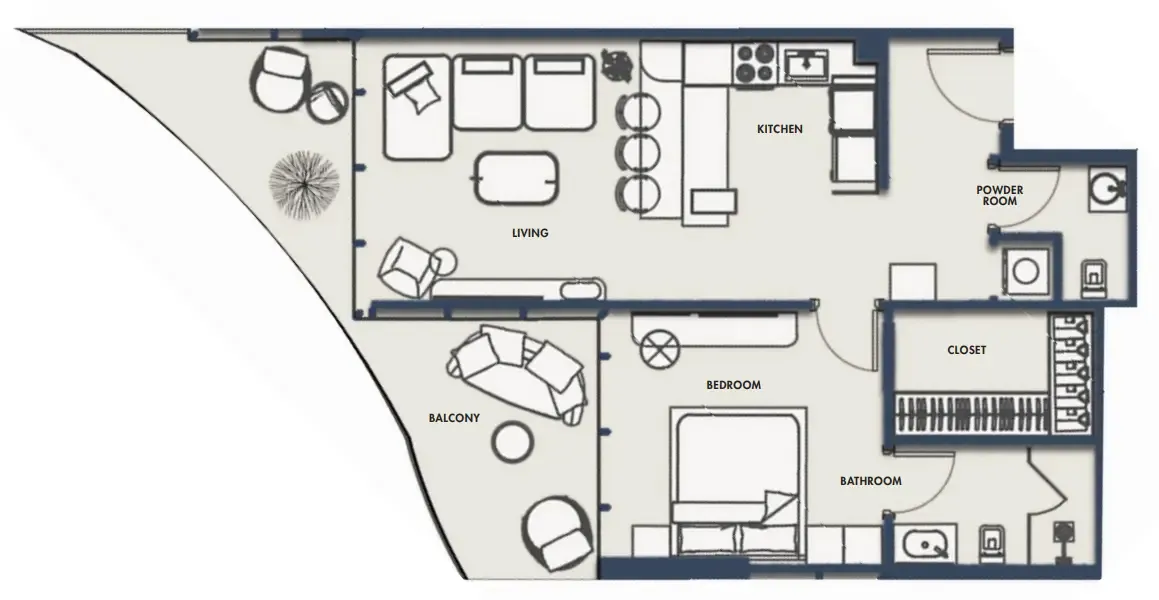 1 bedroom layout
