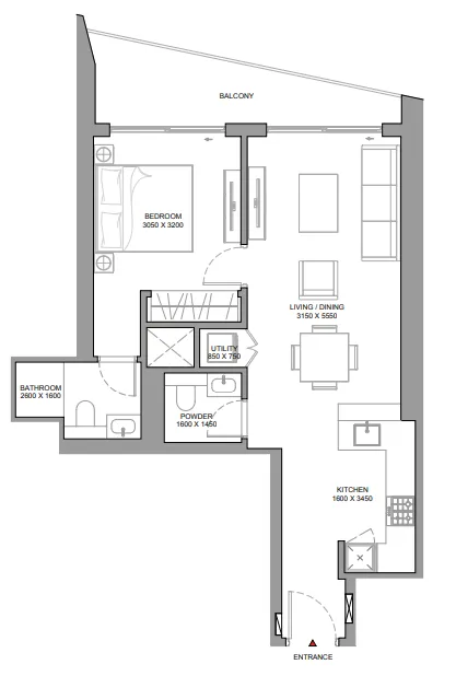 1 bedroom layout