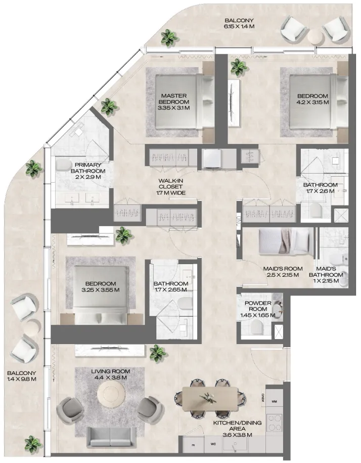 3 bedroom layout