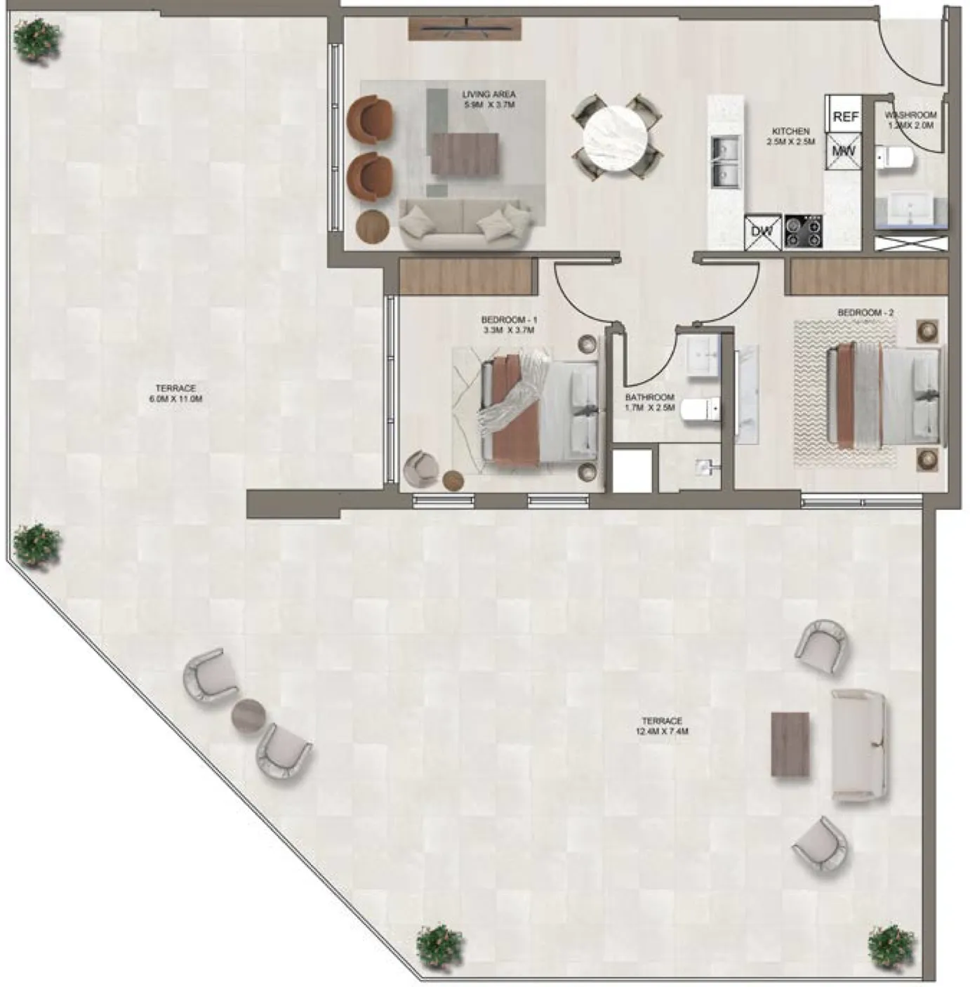 2 bedroom layout