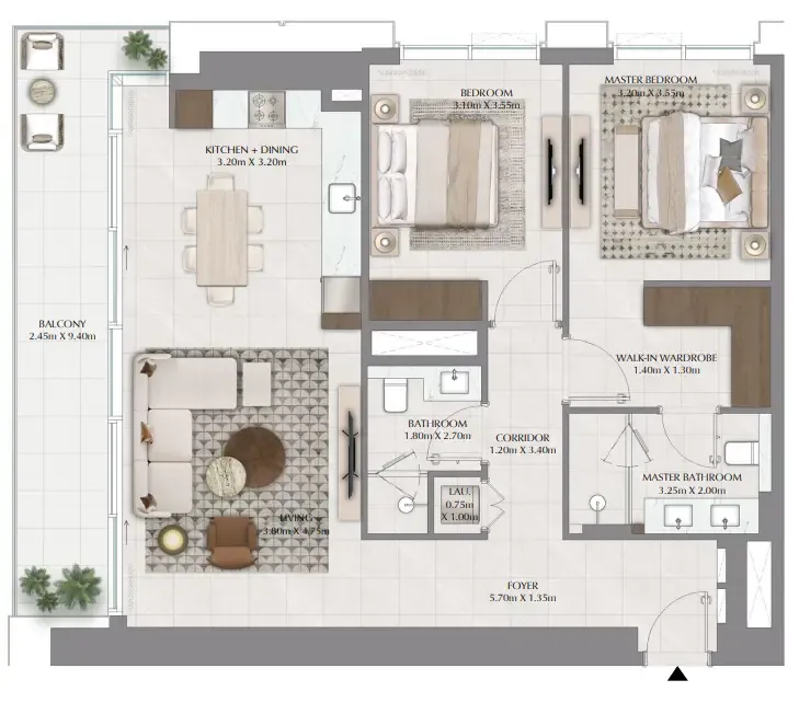 2 bedroom layout