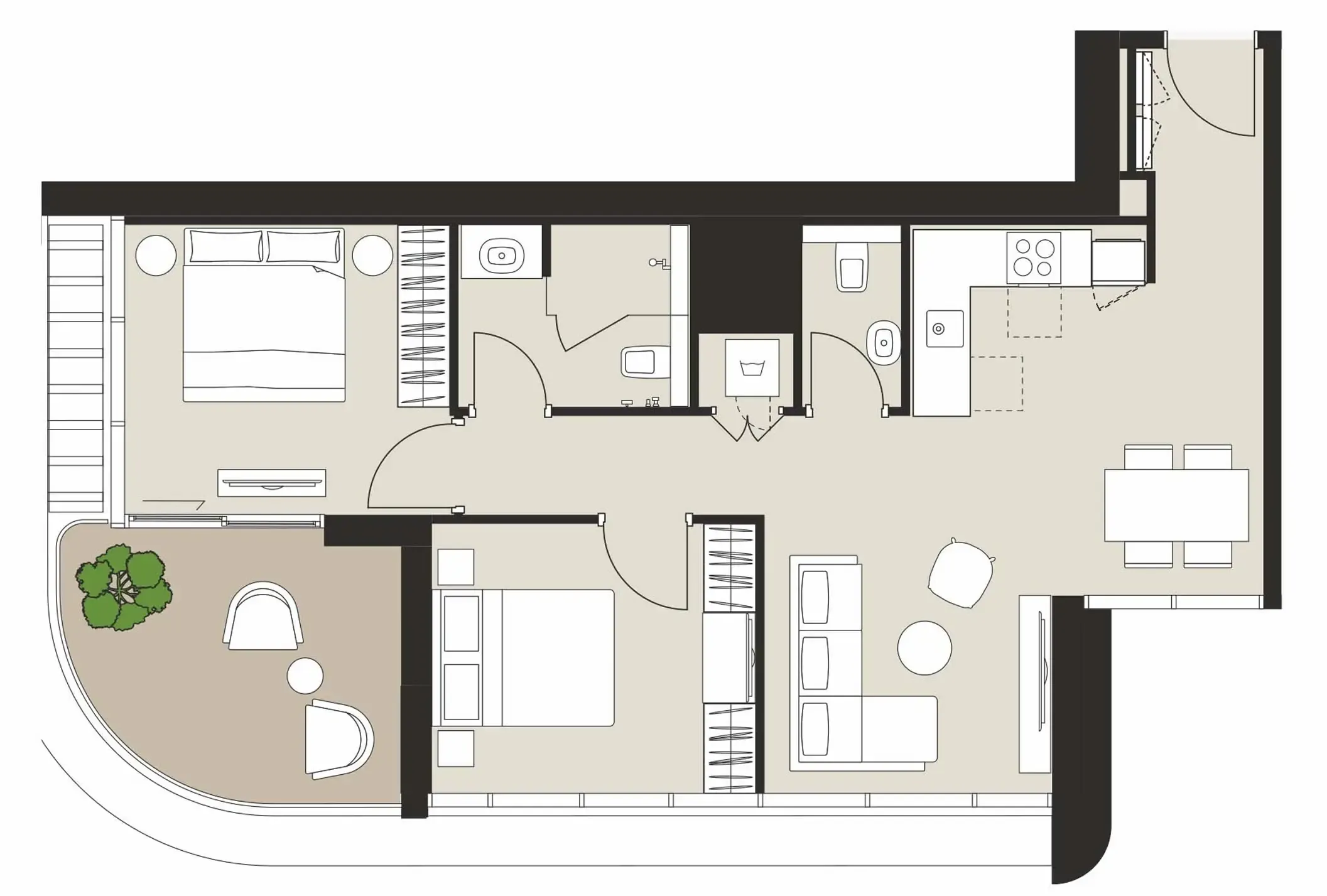 2 bedroom layout