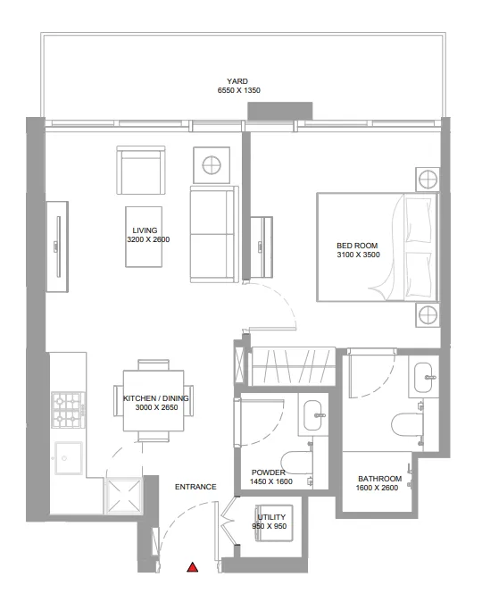 1 bedroom layout