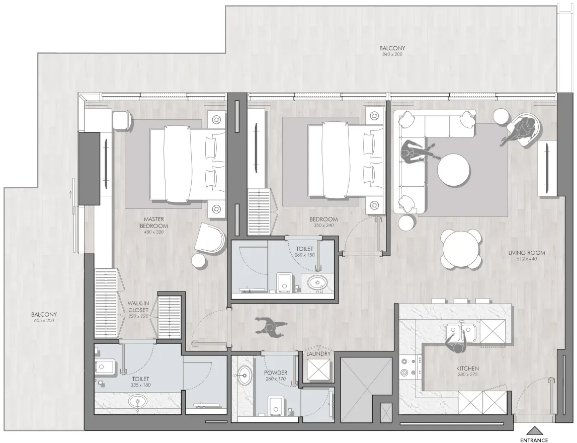 2 bedroom layout