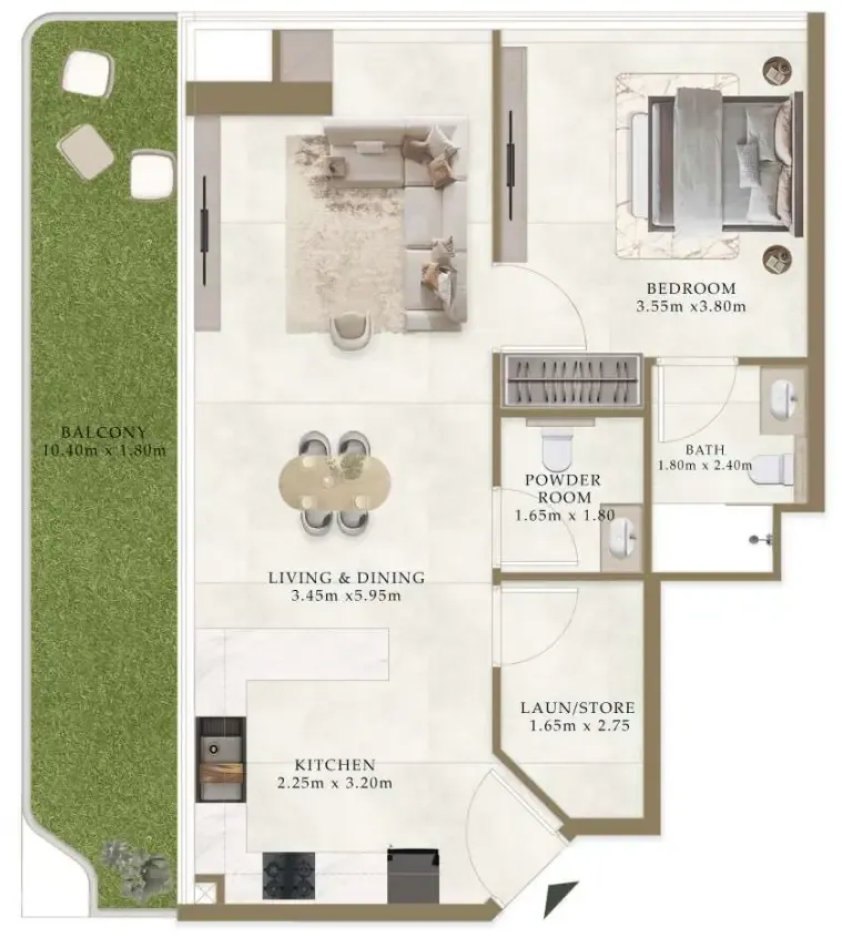 1 bedroom layout