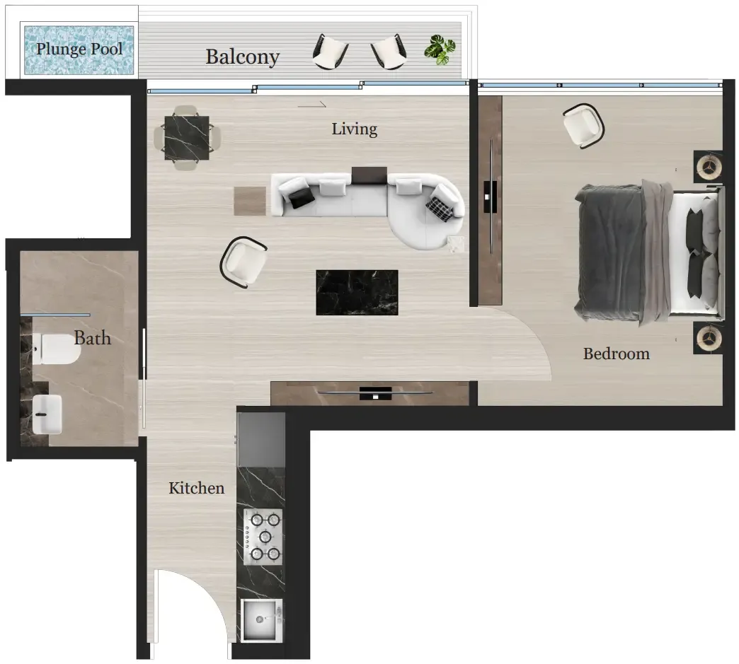 1 bedroom layout