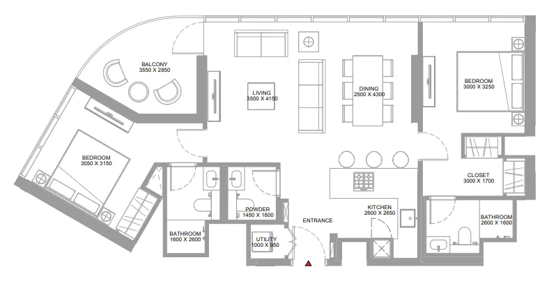 2 bedroom layout