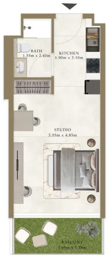 0 bedroom layout