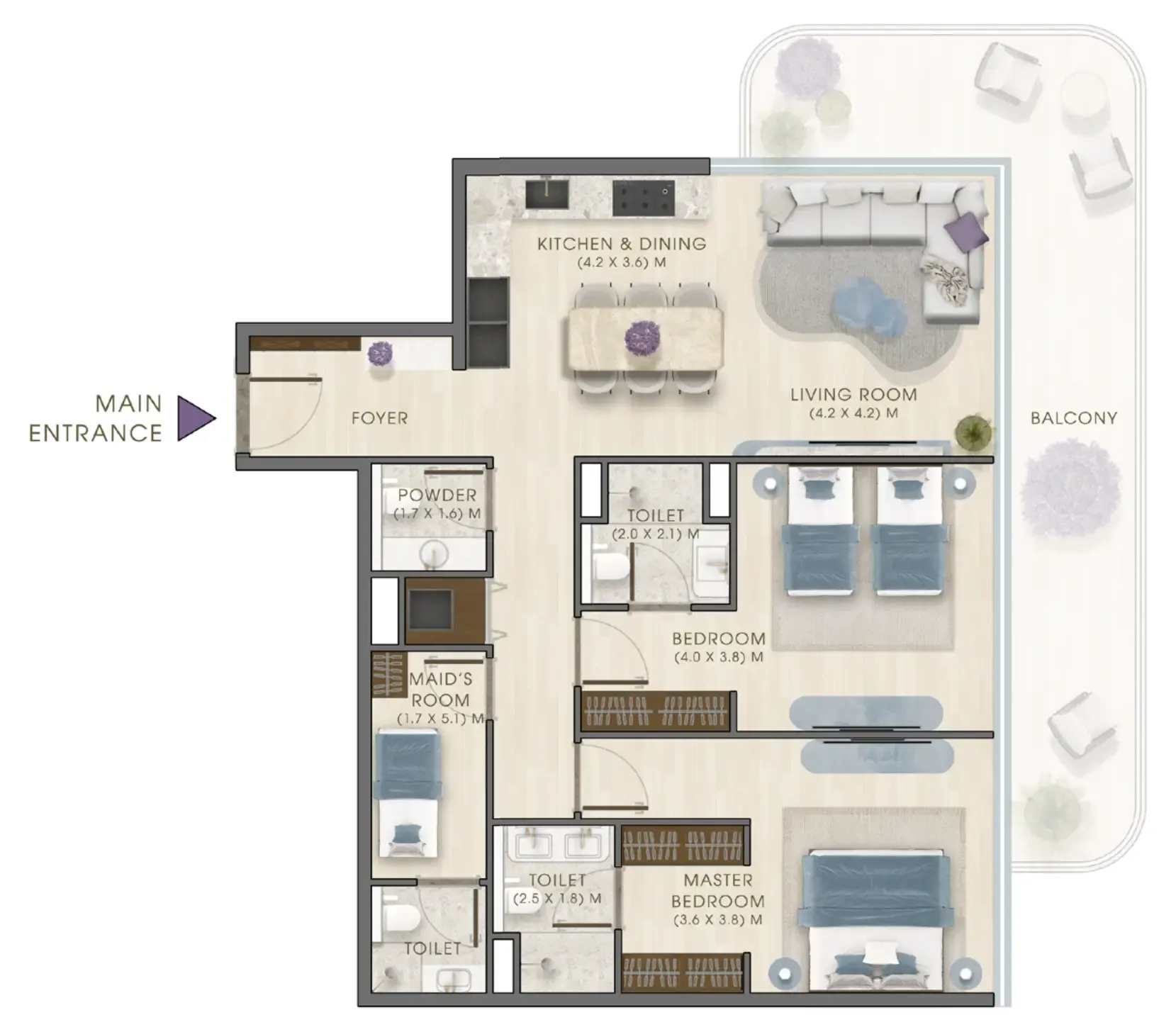 2 bedroom layout