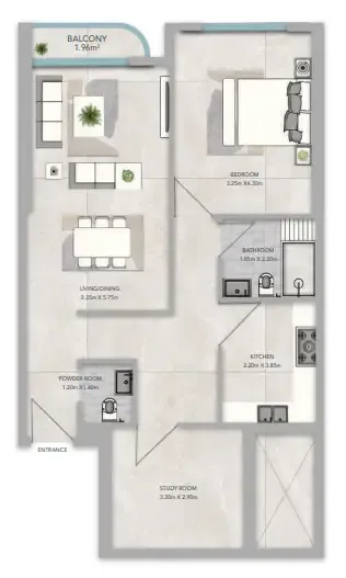1 bedroom layout