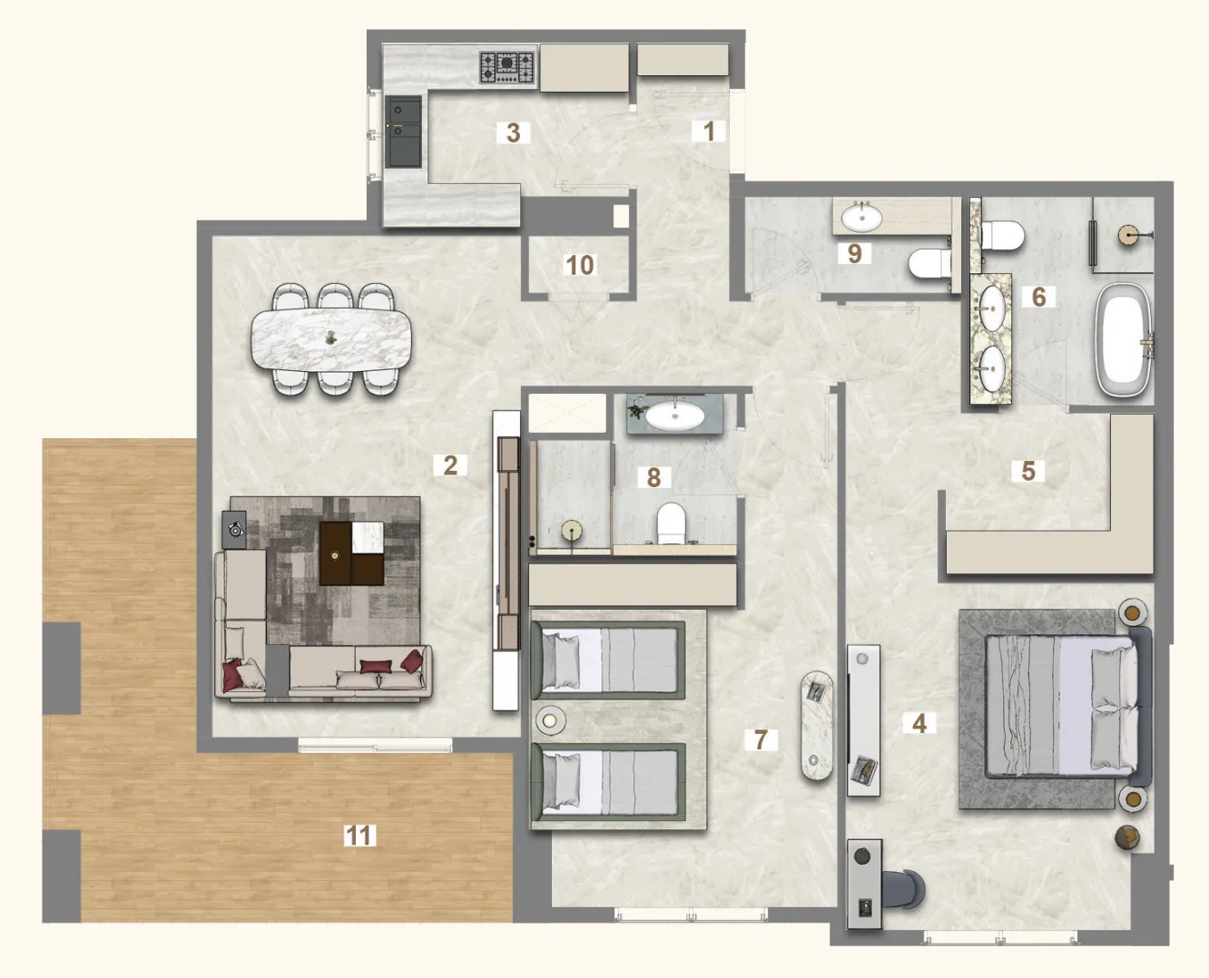 2 bedroom layout