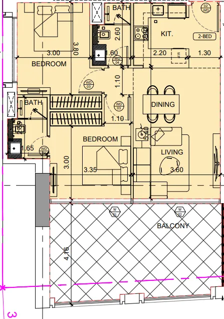 2 bedroom layout