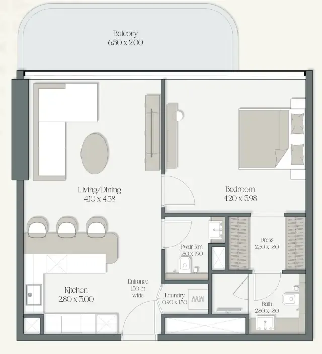 1 bedroom layout