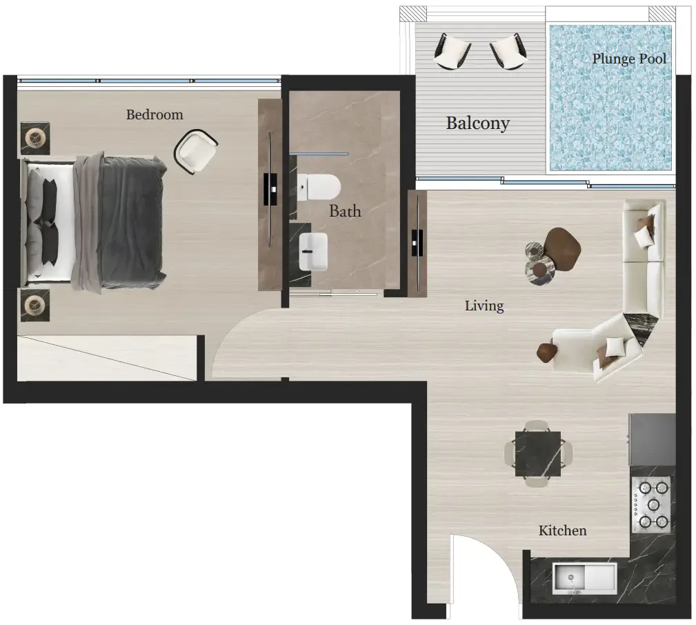 1 bedroom layout