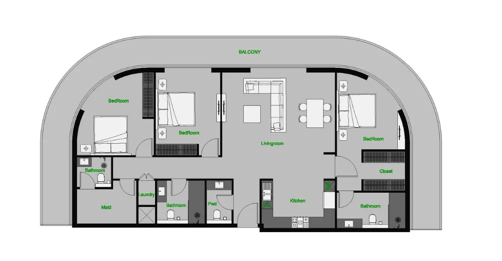 3 bedroom layout