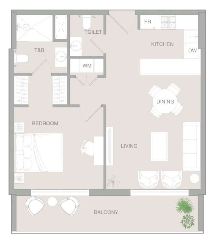 1 bedroom layout