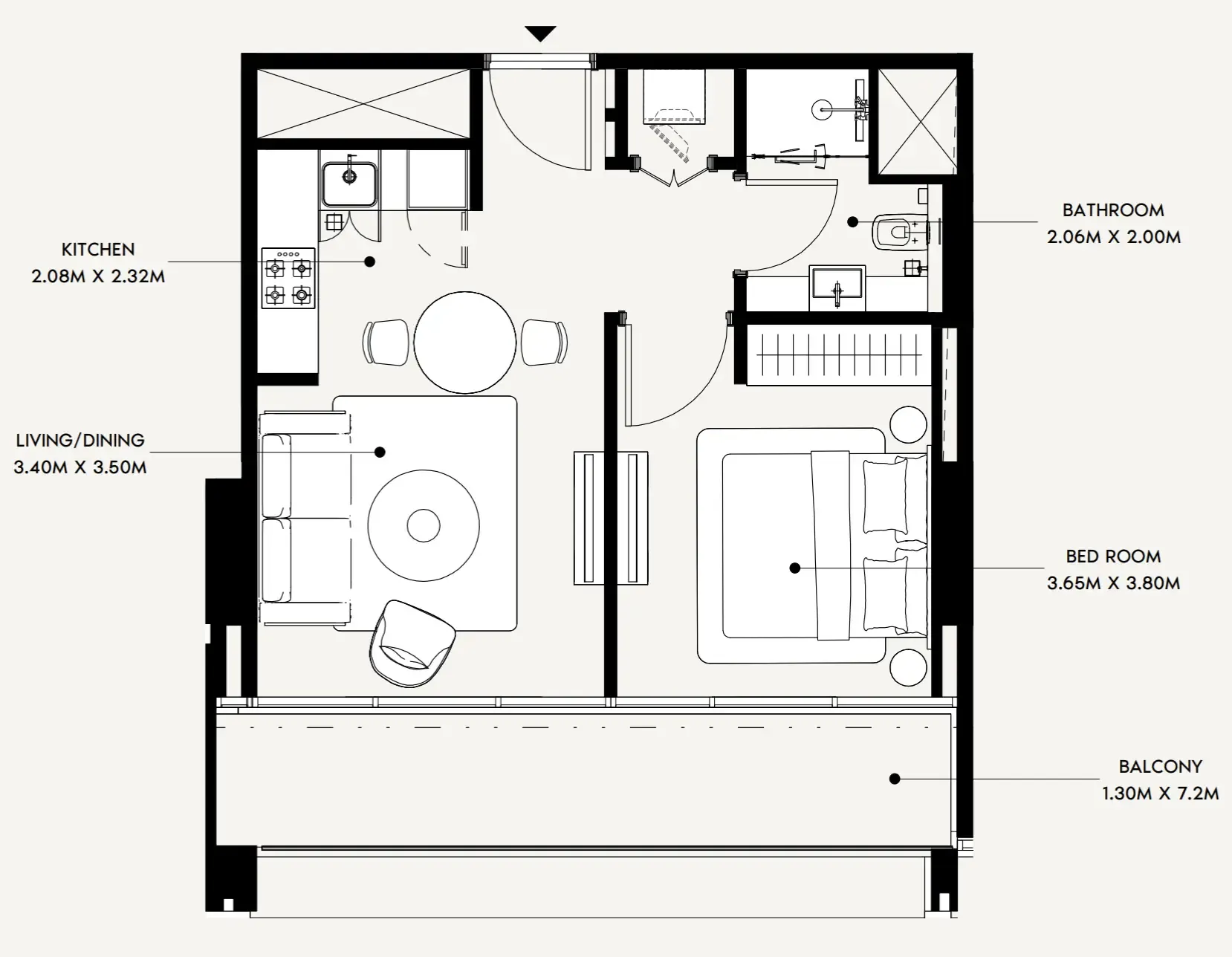1 bedroom layout